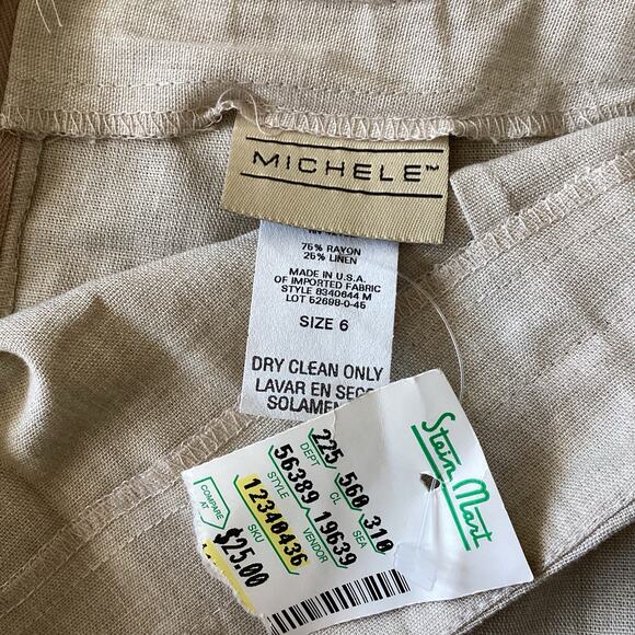 Michele Linen Blend Fringed Pencil Skirt - Picture 5 of 5